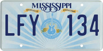 MS license plate LFY134