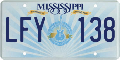 MS license plate LFY138