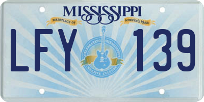 MS license plate LFY139