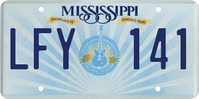 MS license plate LFY141