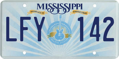 MS license plate LFY142