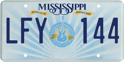 MS license plate LFY144