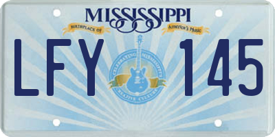 MS license plate LFY145