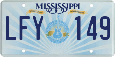 MS license plate LFY149