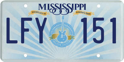 MS license plate LFY151