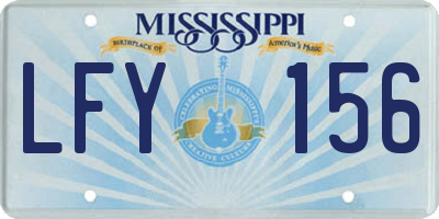 MS license plate LFY156