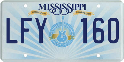 MS license plate LFY160