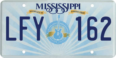 MS license plate LFY162
