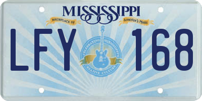 MS license plate LFY168