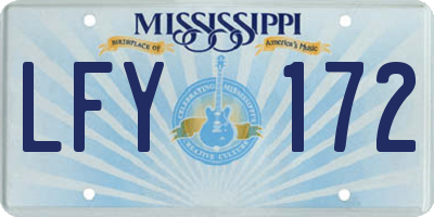 MS license plate LFY172
