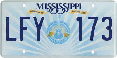 MS license plate LFY173