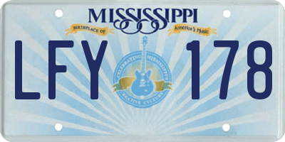 MS license plate LFY178