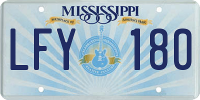 MS license plate LFY180