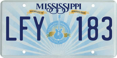 MS license plate LFY183
