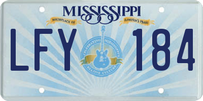 MS license plate LFY184
