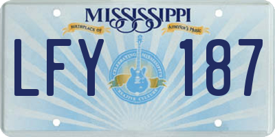 MS license plate LFY187