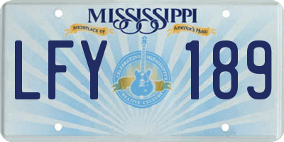 MS license plate LFY189