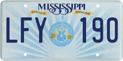 MS license plate LFY190