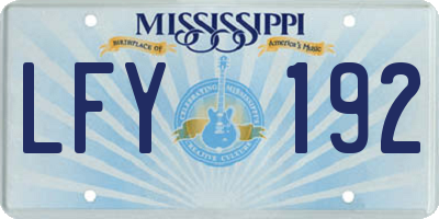 MS license plate LFY192