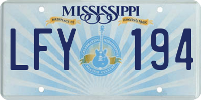MS license plate LFY194
