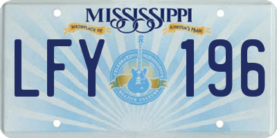 MS license plate LFY196