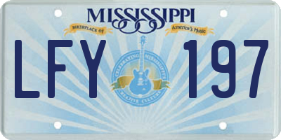 MS license plate LFY197