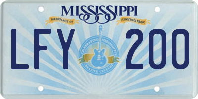 MS license plate LFY200