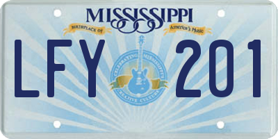 MS license plate LFY201