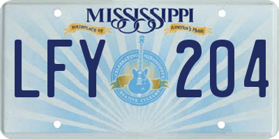 MS license plate LFY204