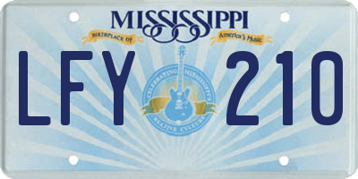 MS license plate LFY210