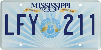 MS license plate LFY211