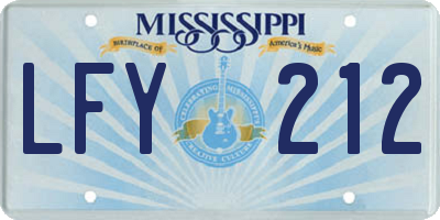 MS license plate LFY212