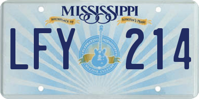MS license plate LFY214