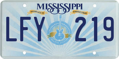 MS license plate LFY219