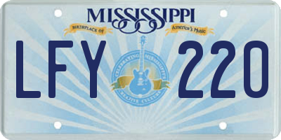 MS license plate LFY220