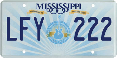 MS license plate LFY222