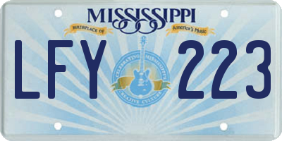 MS license plate LFY223
