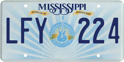 MS license plate LFY224