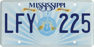 MS license plate LFY225