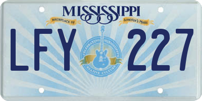 MS license plate LFY227