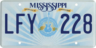 MS license plate LFY228