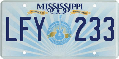 MS license plate LFY233