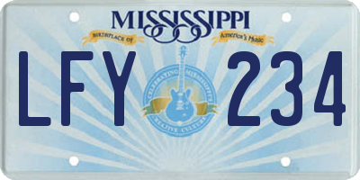 MS license plate LFY234