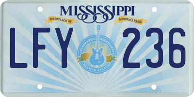 MS license plate LFY236