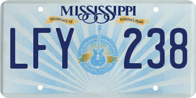 MS license plate LFY238