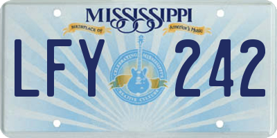 MS license plate LFY242