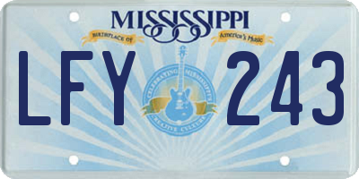 MS license plate LFY243