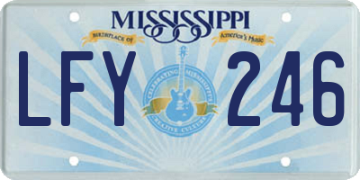 MS license plate LFY246