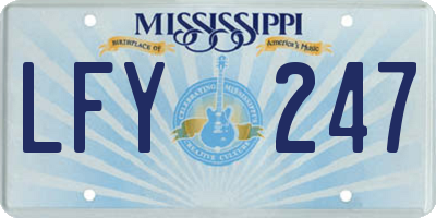 MS license plate LFY247