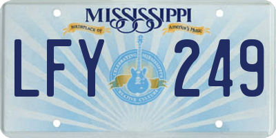 MS license plate LFY249